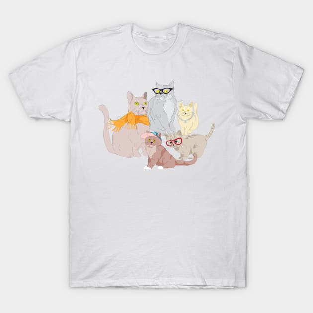 Accessory Cats T-Shirt by marlenepixley